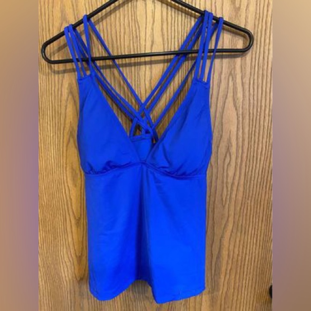 CLOSET CLEAN OUT Like New Medium Ana Tankini Top Beautiful Blue Padding Slimming - Picture 7 of 14